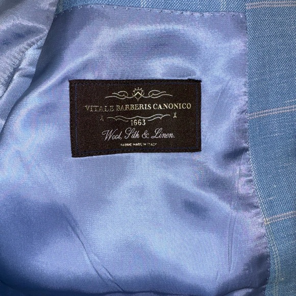 Blue Men Blazer Linen-Blend Sport Coat - Picture 10 of 13